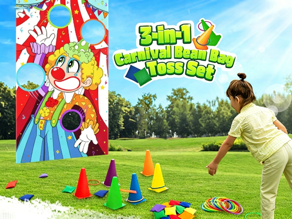 Ring Toss Game Set for Kids 31PCS Outdoor Yard Games Bean Bag Toss Lawn Party Carnival Games for Toddlers Family Easter Gift