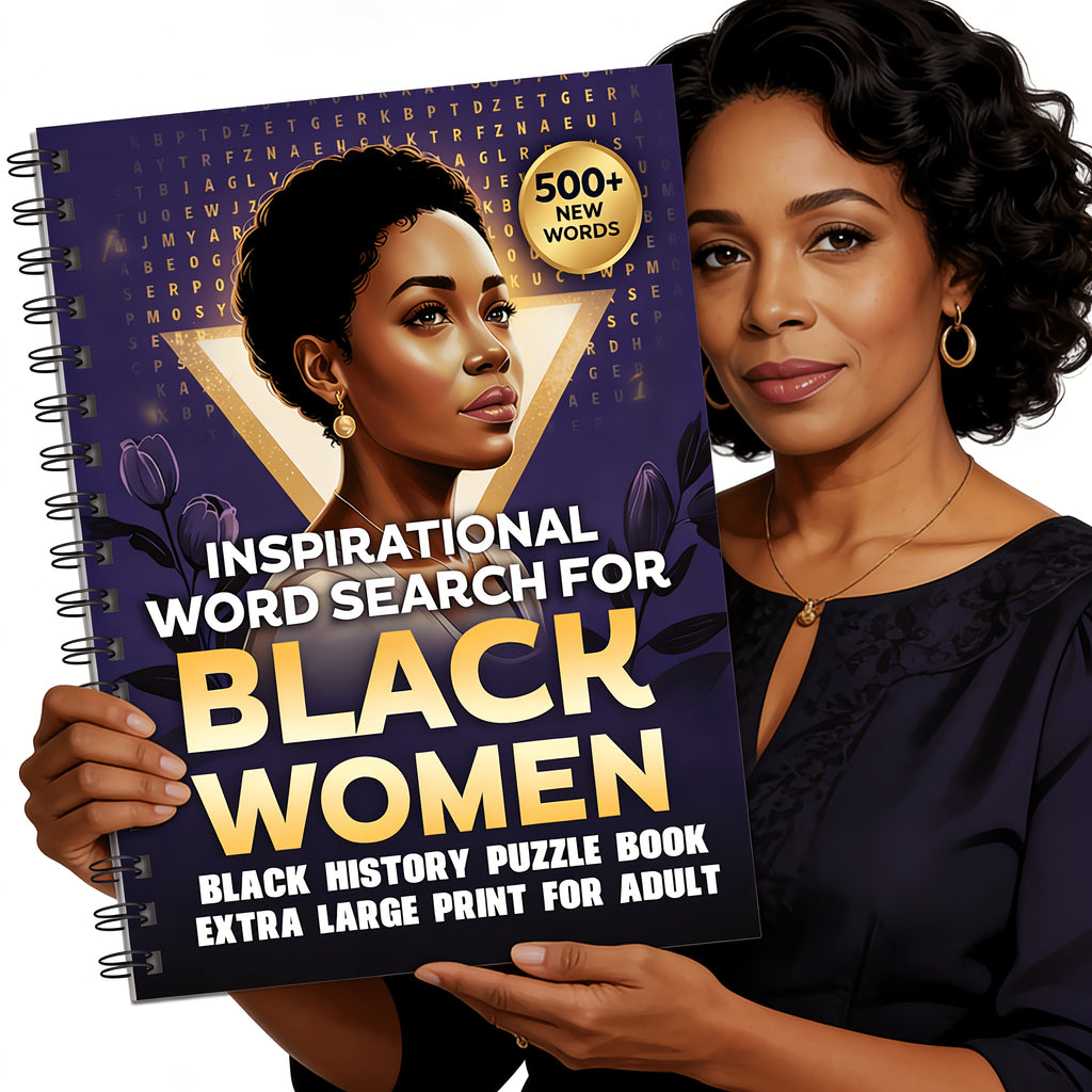 500+ Black History Word Search Puzzle Book for Adults & Seniors – Large Print, 500+ Challenging Games, Brain Activity, Memory Improvement & Cognitive Training Gift