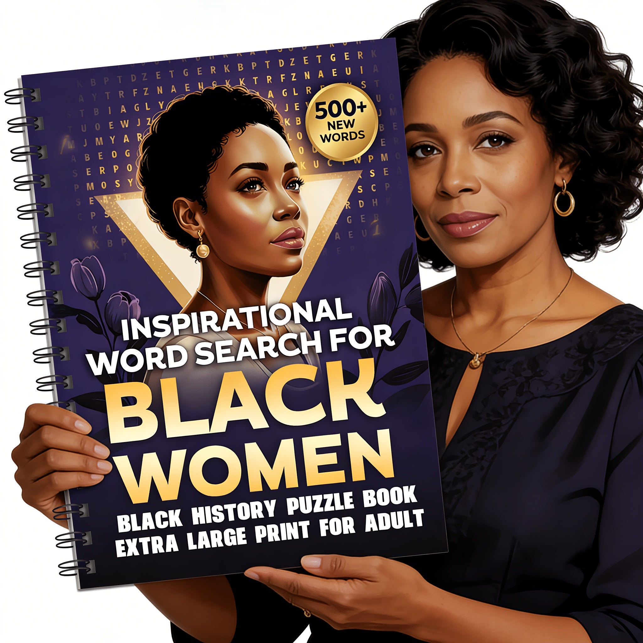 500+ Black History Word Search Puzzle Book for Adults & Seniors – Large Print, 500+ Challenging Games, Brain Activity, Memory Improvement & Cognitive Training Gift
