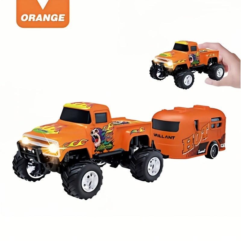 Mini RC Alloy Off-Road Monster Truck 1:64 Scale – 2.4GHz High-Speed Remote Control Crawler with LED Headlights, Street Graffiti Design, Cool Gift for Boys Kids and Adults