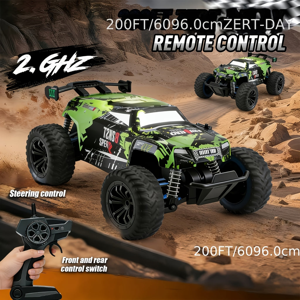 LED RC Off-Road Car for Kids - American Style Remote Control Car with Lights, Outdoor Off-Road Racing Toy for Boys, Birthday & Christmas Gift
