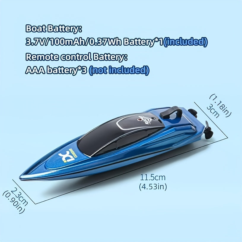 RC Boat Toy 2.4G 4-Channel Mini Remote Control Racing Boat with LED Dynamic Lights Durable Hull – Kids Summer Water Play Gift Boys Girls