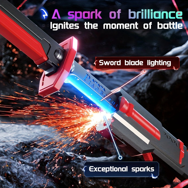 LED Katana Sword 31.5" Pro Cosplay Light Saber with Ejecting Spark, Water Mist, Multi-Color LED & Sound Effects – Type-C Rechargeable Role Play Gift for Teens & Adults