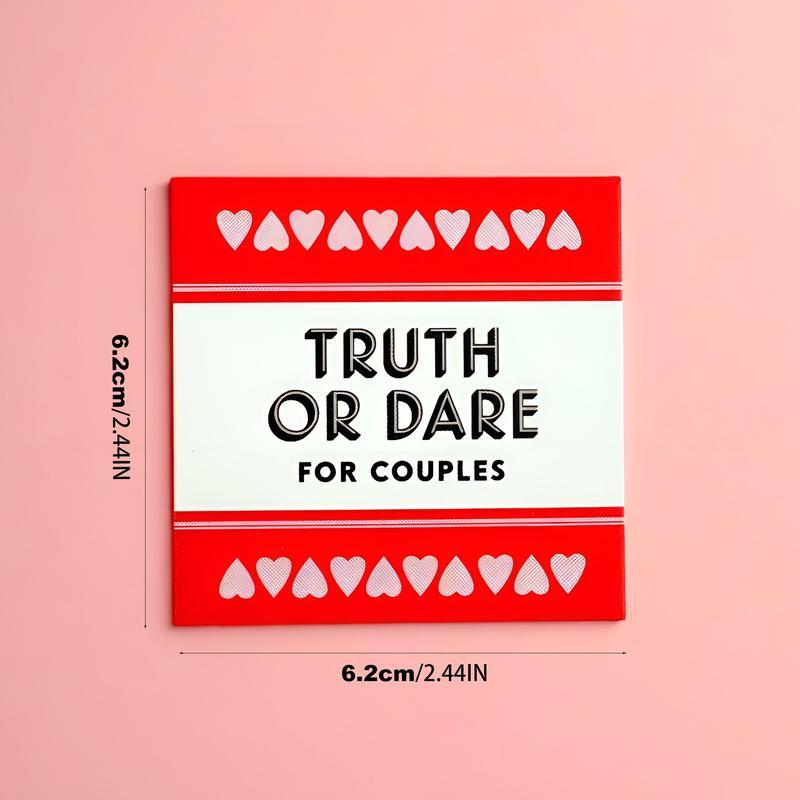 Truth or Dare Card Game for Adults and Couples, Portable Small-Box Party Game for Indoor Gatherings and Outdoor Game Nights, 2.44-Inch Format