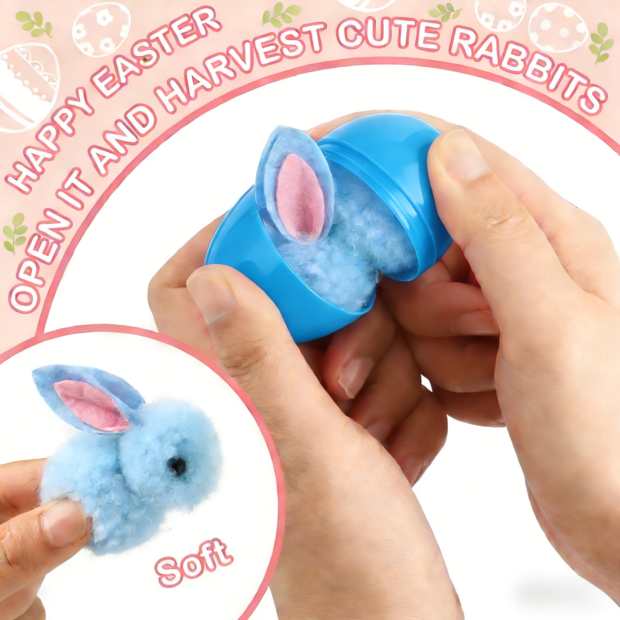 Bunny Shaped Easter Eggs Decorative 20 Pcs Mixed Color – Cute Cartoon Mini Ornaments, Easter Basket Fillers, Party Favors, Holiday Gifts & Kids DIY Craft Decor