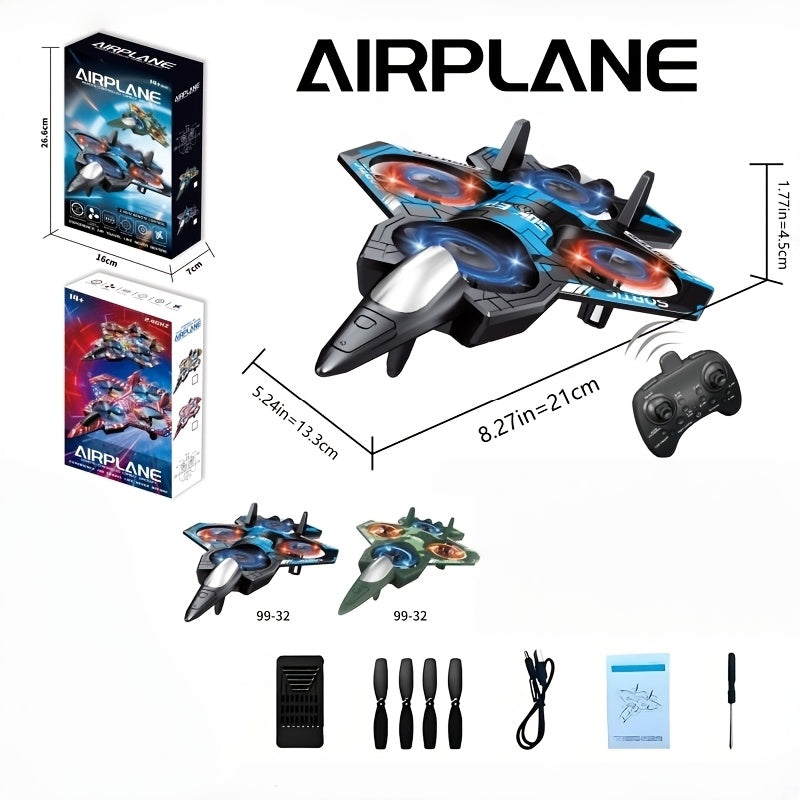 RC Drone with Altitude Hold & 360° Stunt Flips – LED Remote Control Aircraft, One-Key Takeoff/Landing, Rechargeable Battery, Beginner Friendly