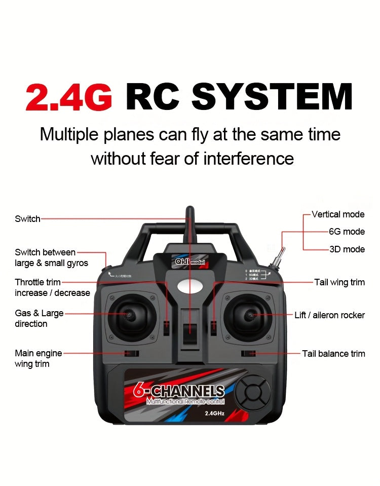 RC Plane 6CH Brushless Motor Remote Control Airplane One-Key Stunt Glider 150M Altitude 2 Batteries Beginner and Experienced Pilots Outdoor Flying Gift