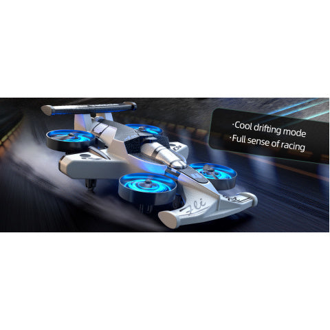 2-in-1 RC Flying Car Drone Combo Remote Control Car and Quadcopter One-Key Takeoff Stable Hover Racing Mode 360 Flips Birthday Gift Ages 14 and Up