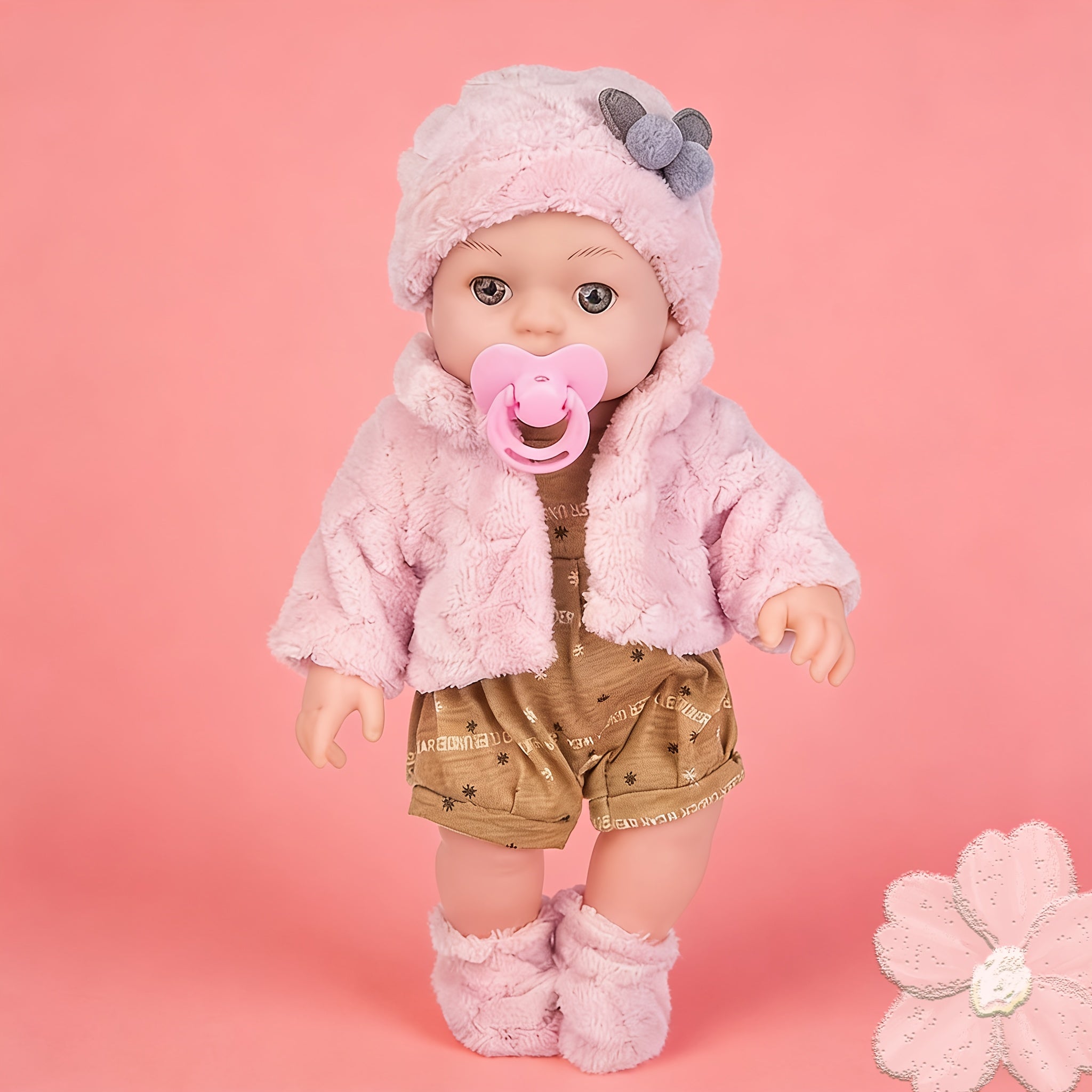 Reborn Baby Doll 12 Inch Lifelike Soft Body Newborn – Realistic Doll with Hat Socks Pacifier Gift for Girls Birthday Christmas Halloween Party Play Ages 3+