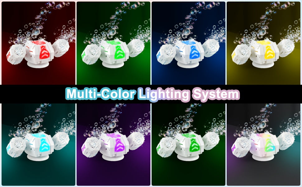 Automatic Bubble Machine 2 Pack – 30000+ Bubbles/Min Dual Nozzle with RGB Lights Remote Control Rechargeable Bubble Blower for Kids Birthday Wedding Party Pool