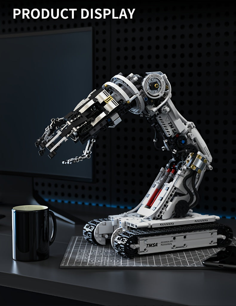 1468-Piece Robotic Arm Building Block Set Remote Control - Mechanical Tech Arm 3-Claw 8-Way Control Gear Linkage, ABS STEM Engineering Toy for Adults Teens, Unique Birthday Christmas Gift