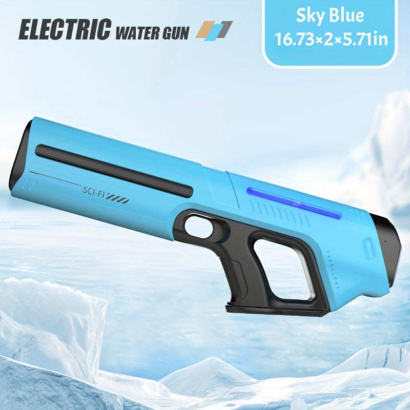 Electric Water Gun Auto-Fill USB Rechargeable with LED Light 40ft Range – Rapid-Fire Squirt Blaster for Kids Adults Pool Beach Backyard Summer