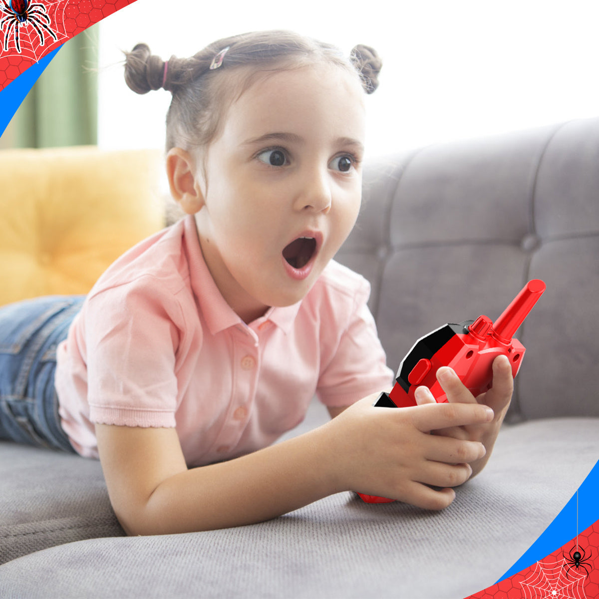 Kids Walkie Talkies 2-Pack Spider 2-Way Radio Toy for Boys Girls Ages 3-12 – Birthday Christmas Halloween Easter Back-to-School Gift