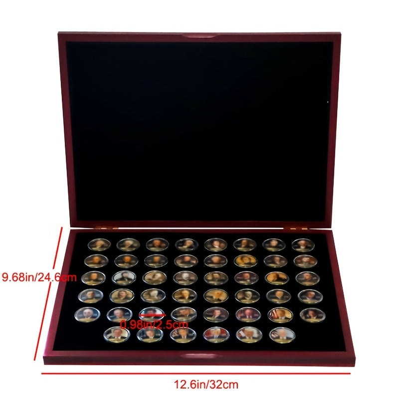 US Presidents Commemorative Coin Collection 46-Piece Set with Gift Box – Complete American Presidential Collector Coins – Unique Gift for Men, Fathers, History Buffs – Father's Day & Birthday Gift