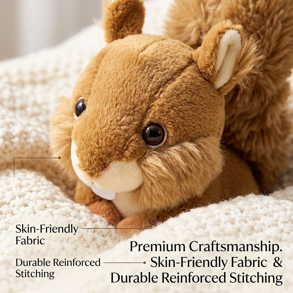 Realistic Squirrel Plush Toy 20cm – Cute Cartoon Squirrel Stuffed Animal Doll, Emotional Companion & Room Decor, Birthday Holiday Gift for Animal Lovers Boys Girls, Easter Valentine’s Day Present