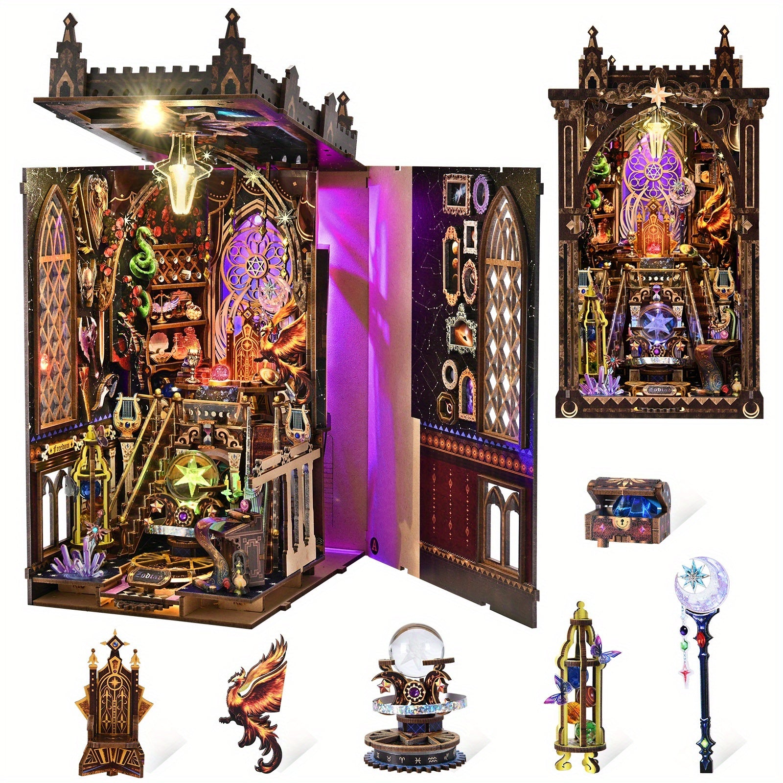 3D Zodiac Wooden Puzzle Kit – 12 Astrological Signs DIY Assembly Wood Model, Handmade Astrology Desk Decor, Christmas Valentine Birthday Gift for Adults Teens, Home Office Display
