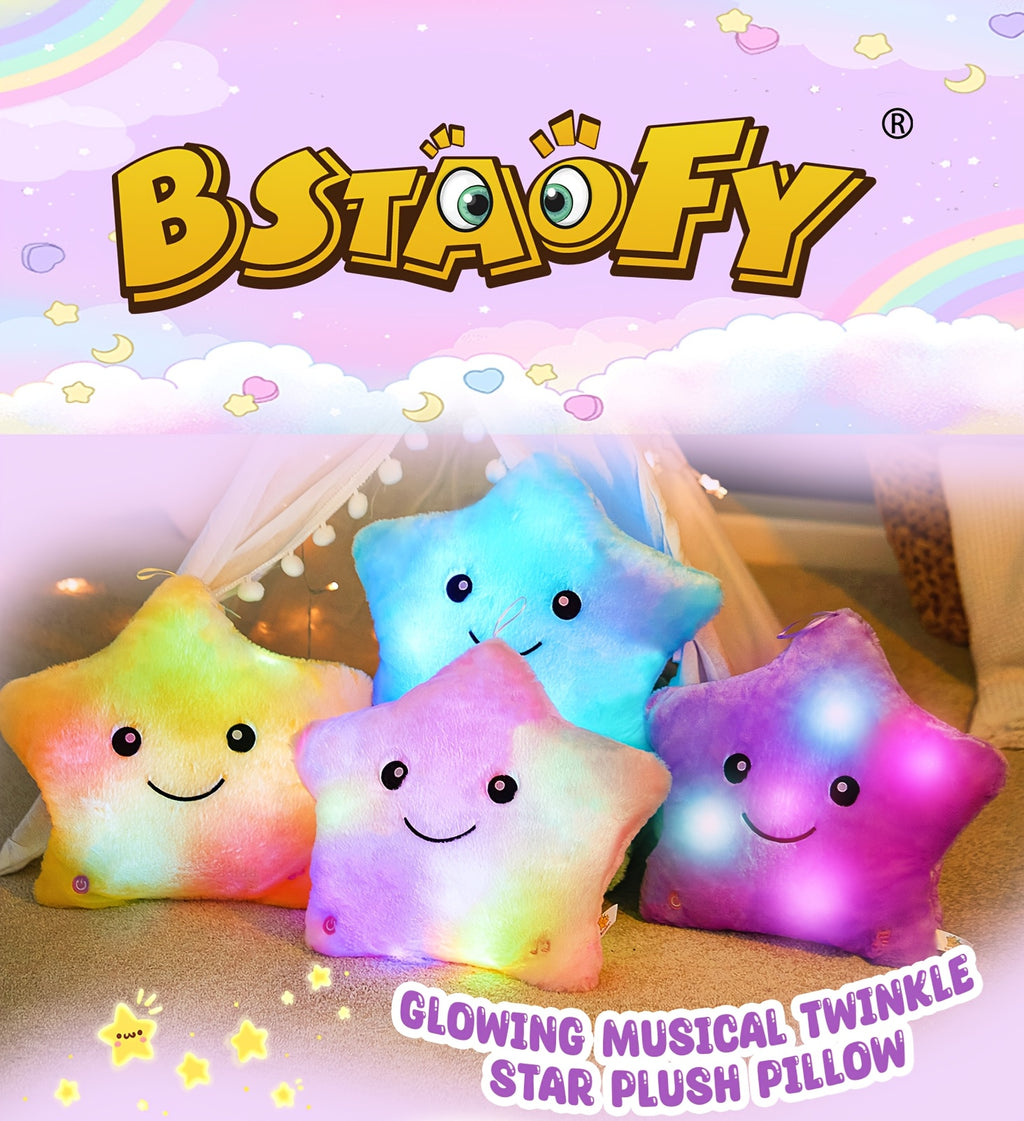 Musical Glowing Purple Star Plush Toy – Lullaby & Soft Starlight Night Light, Cozy Stuffed Star Plushie for Baby Toddler Bedroom, Birthday Baby Shower Holiday Gift for Kids Boys Girls