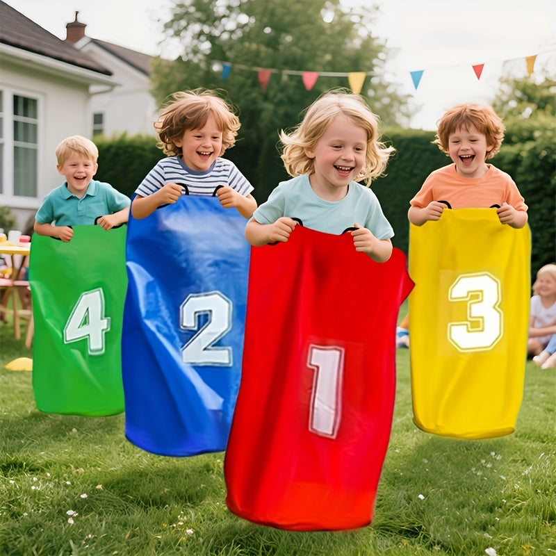 Potato Sack Race Bags 4 Pack for Kids Adults - Outdoor Backyard Lawn Party Game Kangaroo Jump, Durable Polyamide Sack Race Set for Birthday Picnic Carnival Field Day School Events