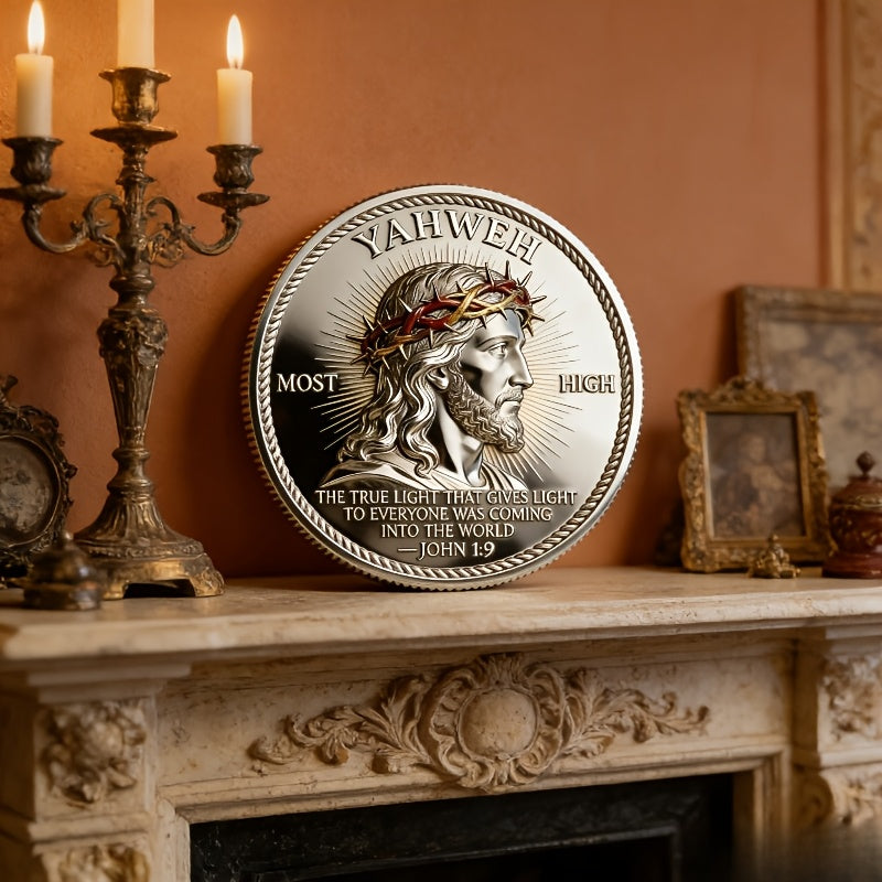 Jesus Token The True Light John 1:9 – 3-Piece Religious Commemorative Coin Set – Christian Novelty Collector Token – Faith Keepsake Gift for Teens & Adults – Easter, Christmas & Church Gift