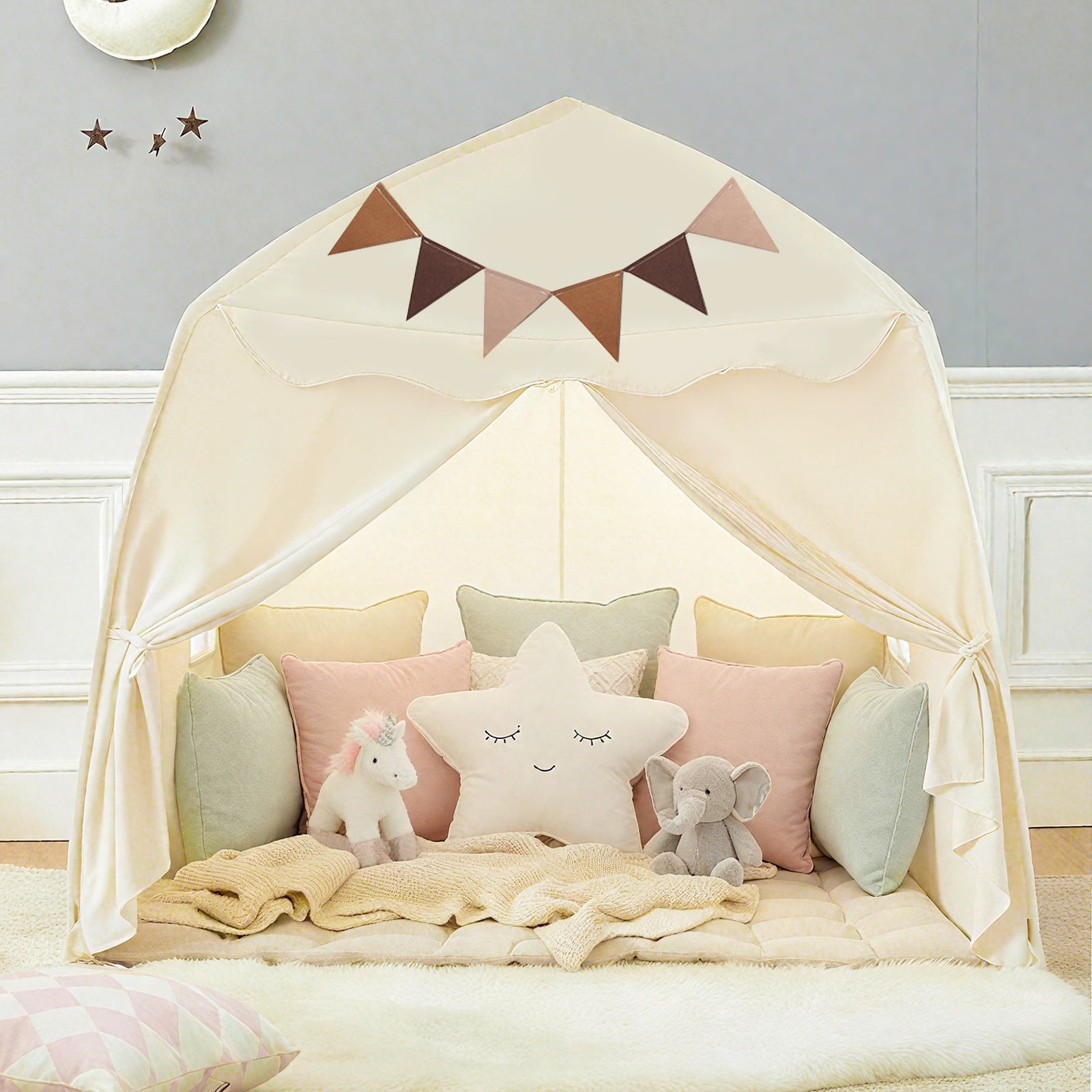 Kids Play Tent Extra Large Teepee 59x39x59 Inch Portable Foldable Indoor Outdoor Playhouse Dome Tent for Boys Girls Ages 3 Plus - Birthday Christmas Gift
