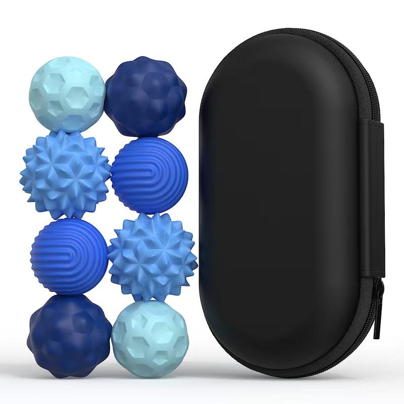 Silicone Fidget Balls Set with Elastic Texture, Quiet Sensory Stress Relief Toys for Adults, Office Desk Breaks and Colorful Gift Ideas