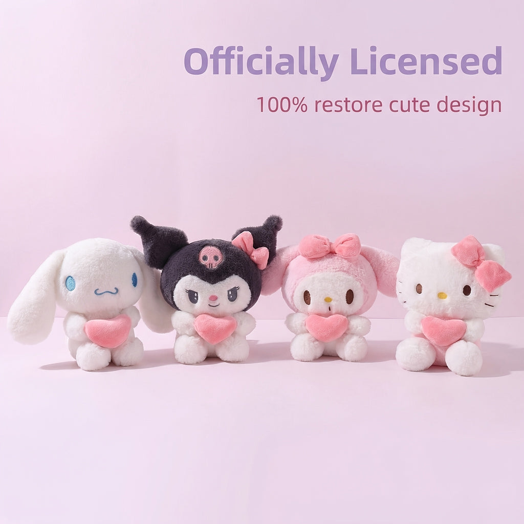 Sanrio Kawaii Plush Toy – Licensed Hello Kitty, Kuromi, My Melody & Cinnamoroll Stuffed Animal, Cute Soft Plush Doll, Birthday Gift, Holiday Surprise & Room Decor for Sanrio Fans