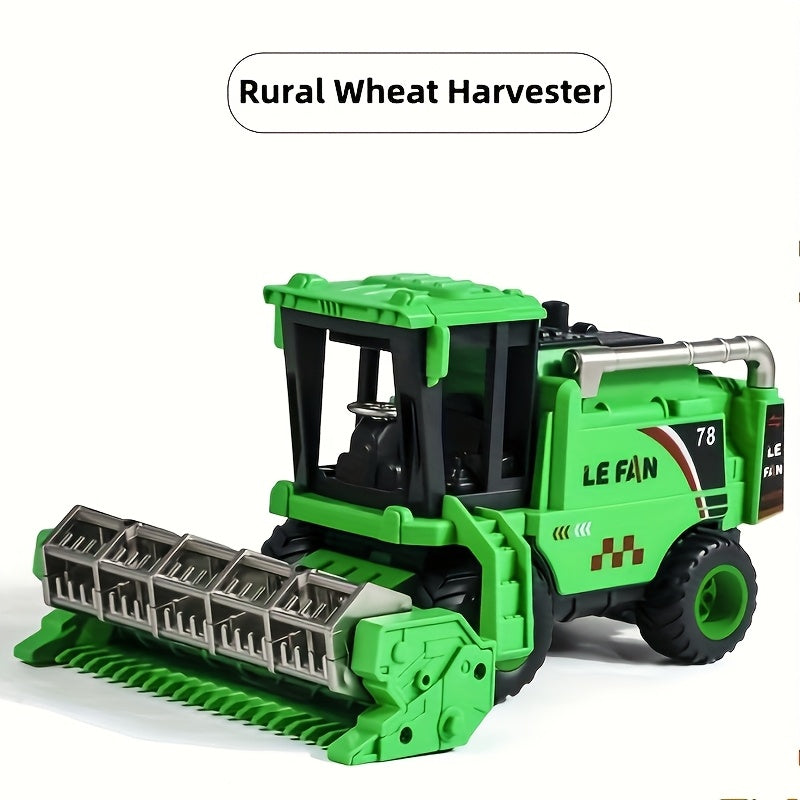 Toy Wheat Harvester Inertia Farm Vehicle for Kids Ages 3+ Battery-Free Push Go Agricultural Tractor Simulation Model Boys Girls Gift