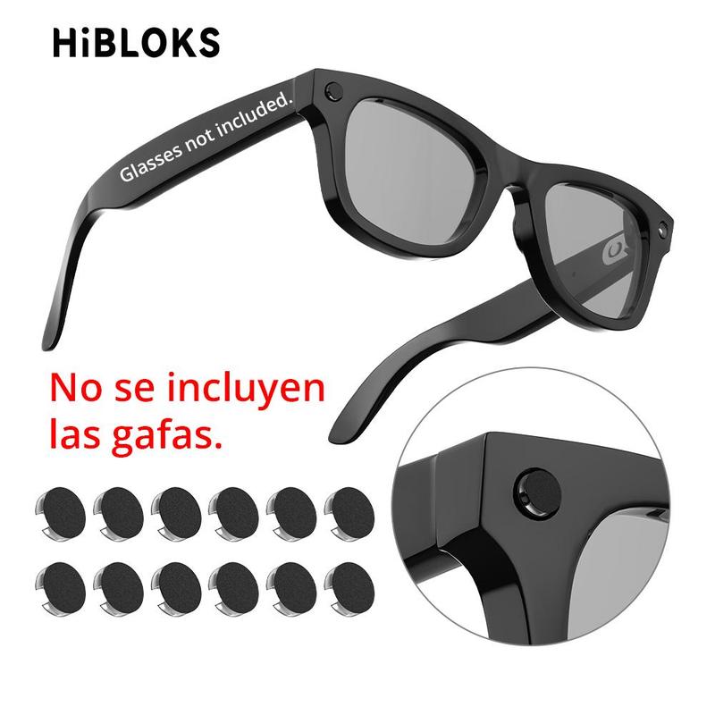 Smart Glasses LED Stickers by HIBLOKS, Low-Tack Repositionable Light Blocking Decals for Compatible Meta Frames, 12 or 24 Pieces