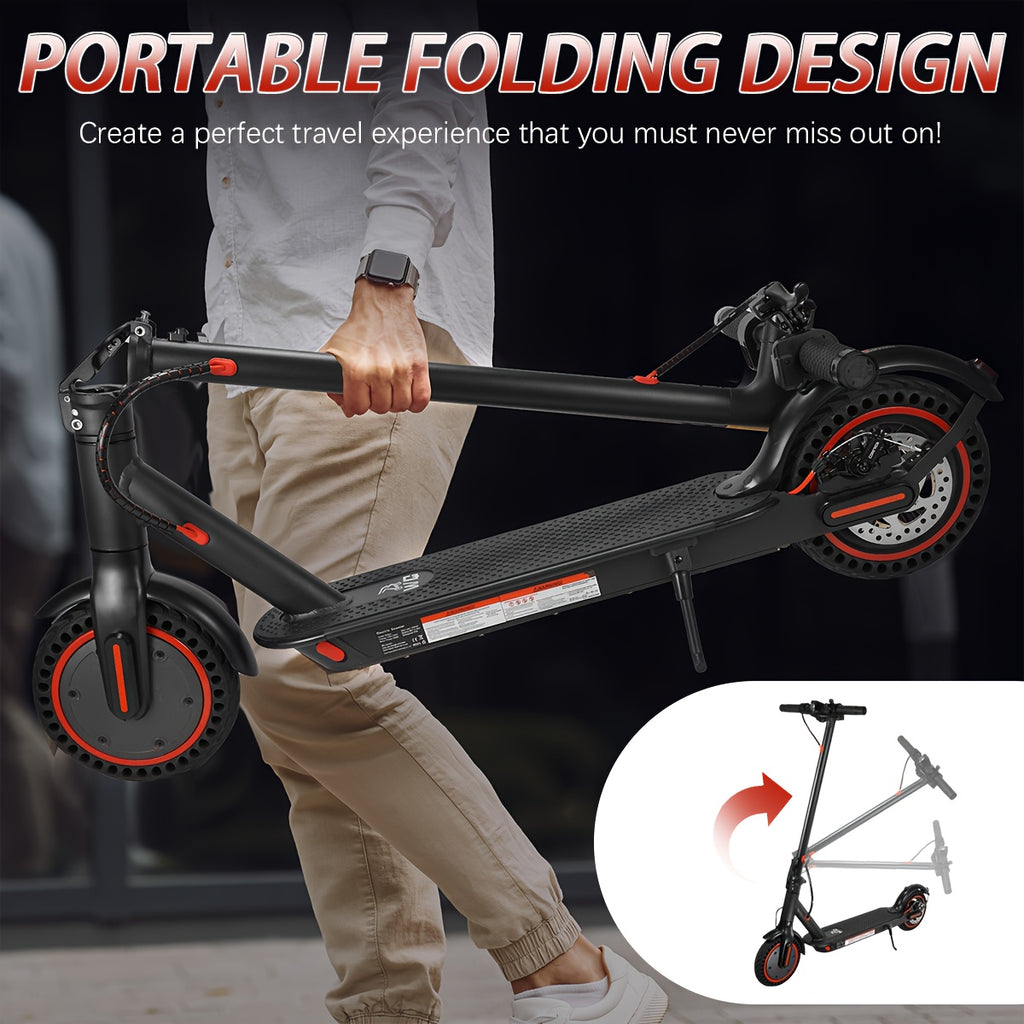 Electric Scooter for Adults 350W Folding 8.5-Inch with LED Display - 3 Speed Modes 15-30 Mile Range E-ABS Disc Brake 220LB Capacity - Commuter E-Scooter Black