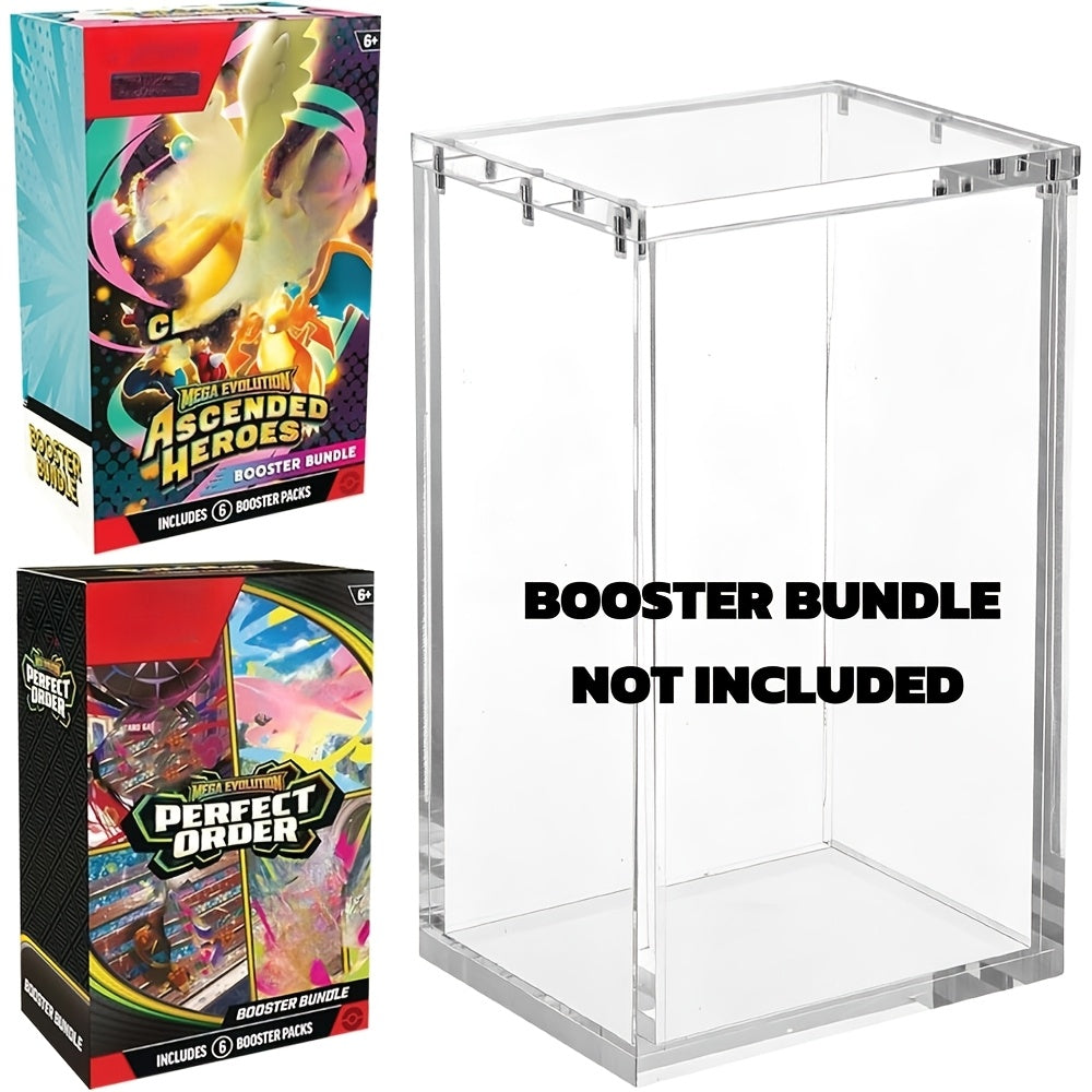 ETB Acrylic Display Case 99% UV Block Magnetic Lid Stackable Clear Pokemon Elite Trainer Box Protector for Collectors UV Resistant (ETB Not Included)