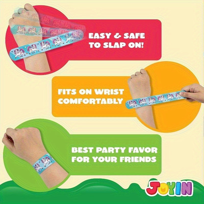 Slap Bracelets for Kids Bulk – 60pcs Wristbands with Animals, Hearts & Unicorn Prints, 36 Fun Designs for Party Favors, Classroom Prizes, Easter Bags & Birthday Gifts