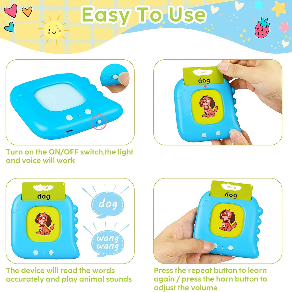 Talking Flash Cards for Kids 224-510 Words Preschool Language Learning Speech Therapy Autism Sensory Educational Toy Gift Boys Girls Ages 3-6