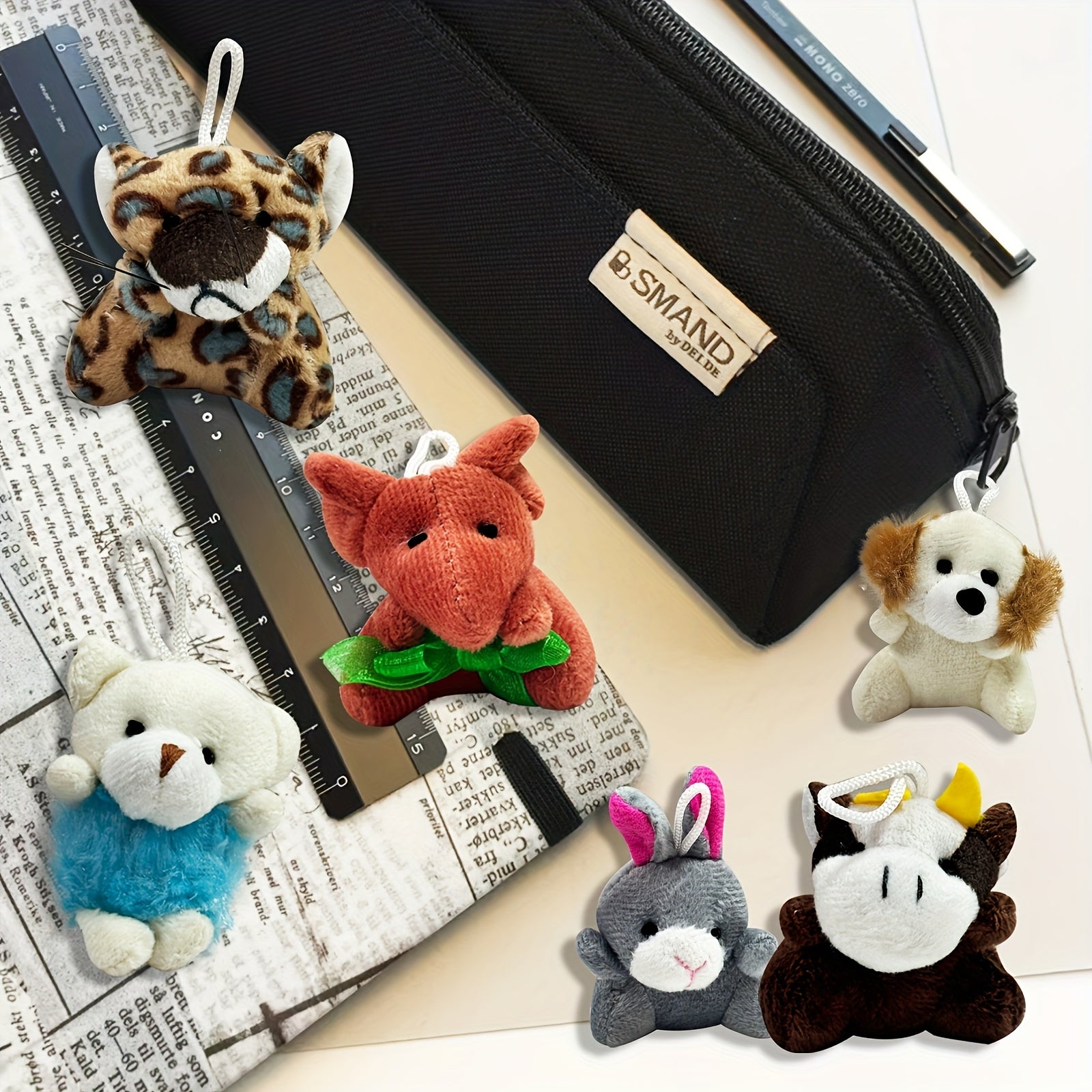 24PCS Mini Animal Plush Toy Assortment – Small Stuffed Animal Bulk Set with Keychains, Party Favors, Carnival Prizes, School Gifts, Christmas Easter Halloween Valentine’s Day Gift for Kids