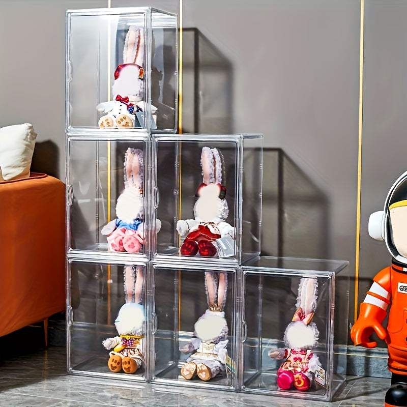 XXL Acrylic Display Case with Magnetic Door for LABUBU Figures Plushies & Collectibles – Crystal Clear Dust-Free Organizer Box, 1pc or 2pcs Set, Gift for Collectors Anime Funko Pop Fans