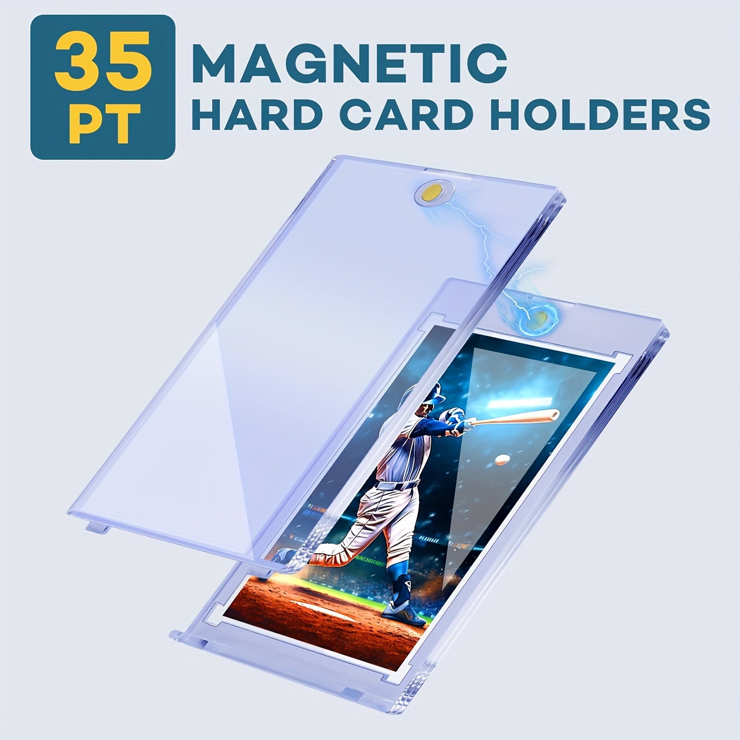 35pt Magnetic One-Touch Card Holders Hard Case for Pokemon Sports Baseball TCG Trading Cards Bulk Pack 5 30 60pcs Collector Gift Christmas Birthday