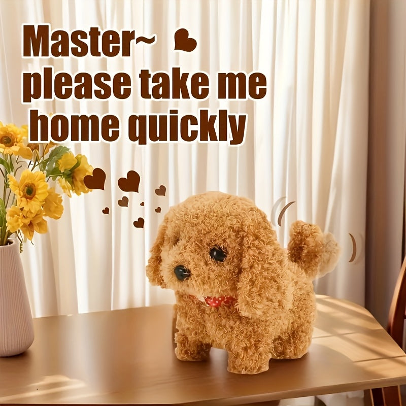 Realistic Robot Puppy Toy - Lifelike Interactive Dog Walks Barks Wags Tail, Soft Plush AI Pet for Kids, Birthday Halloween Christmas Gift for Boys Girls Ages 3+