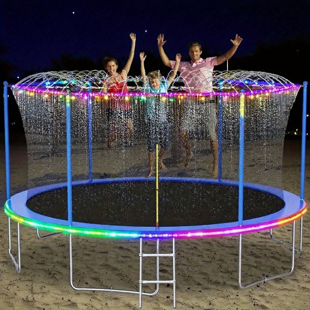 Trampoline Lights Solar Powered LED for 8-16 Ft Trampolines – 50 or 100 LEDs, 8 Modes, IP65 Waterproof Outdoor Rope Lights – Multicolor, White & Blue Glow Trampoline Accessories
