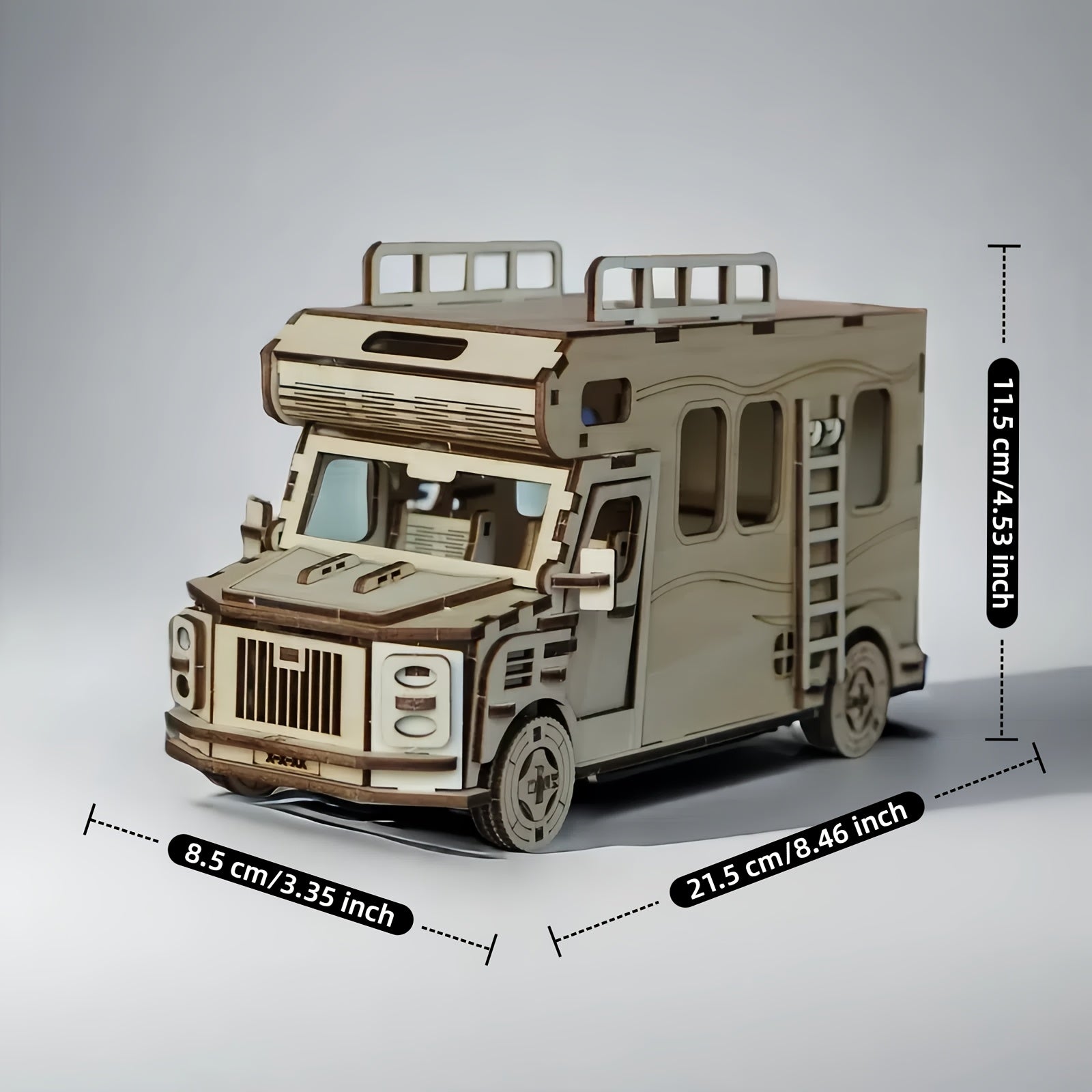 3D Wooden Puzzle RV Camping Car Model Kit, Travel Camper Van Assembly Building Block Toy, Creative DIY Wood Craft Gift for Friends Family Adults & Kids