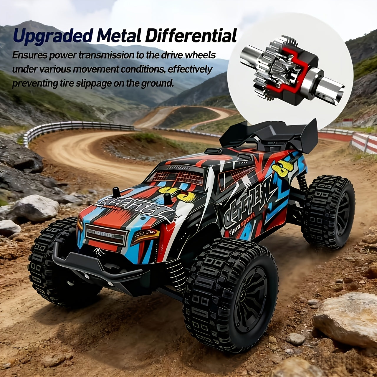 1:18 Scale 4WD High-Speed RC Car 35+ KM/H All-Terrain Off-Road Remote Control Truck - 2.4GHz Hobby-Grade Racing Crawler for Adults Kids Boys Birthday Gift