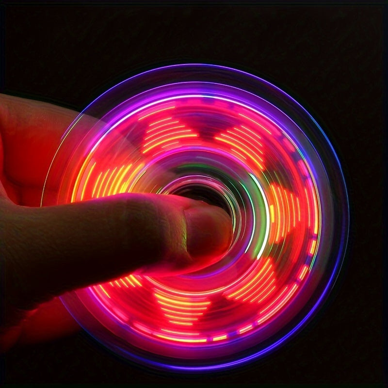 Glow in the Dark Fidget Spinner 12 Pack LED Crystal Spinning Top 4-Gear Adjustable Speed Stress Relief Toy for Kids Teens Adults Party Favor Gift