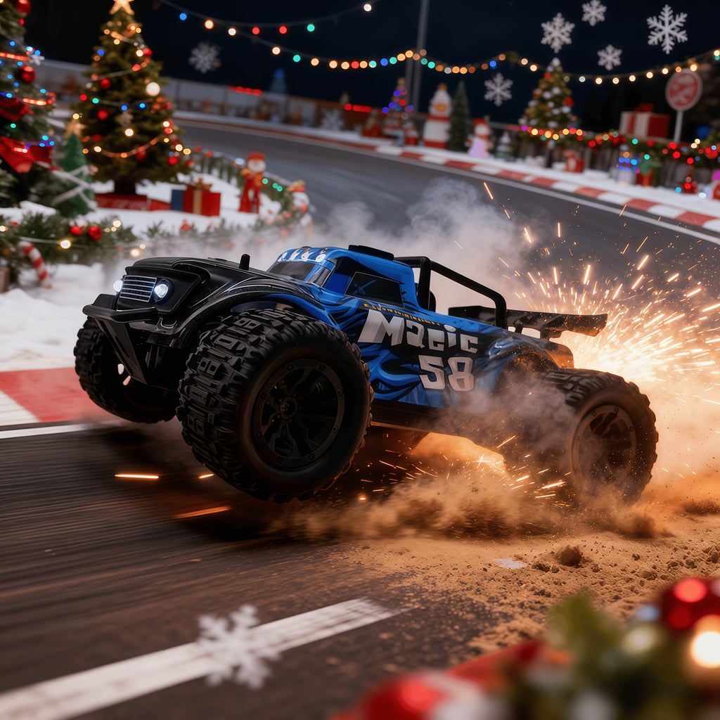 1:18 Scale RC Car 25MPH Dual Motor Off-Road Remote Control Car with Dual Color Sturdy Shell – High-Speed Racing Track Car for Boys Kids Halloween Christmas Gift