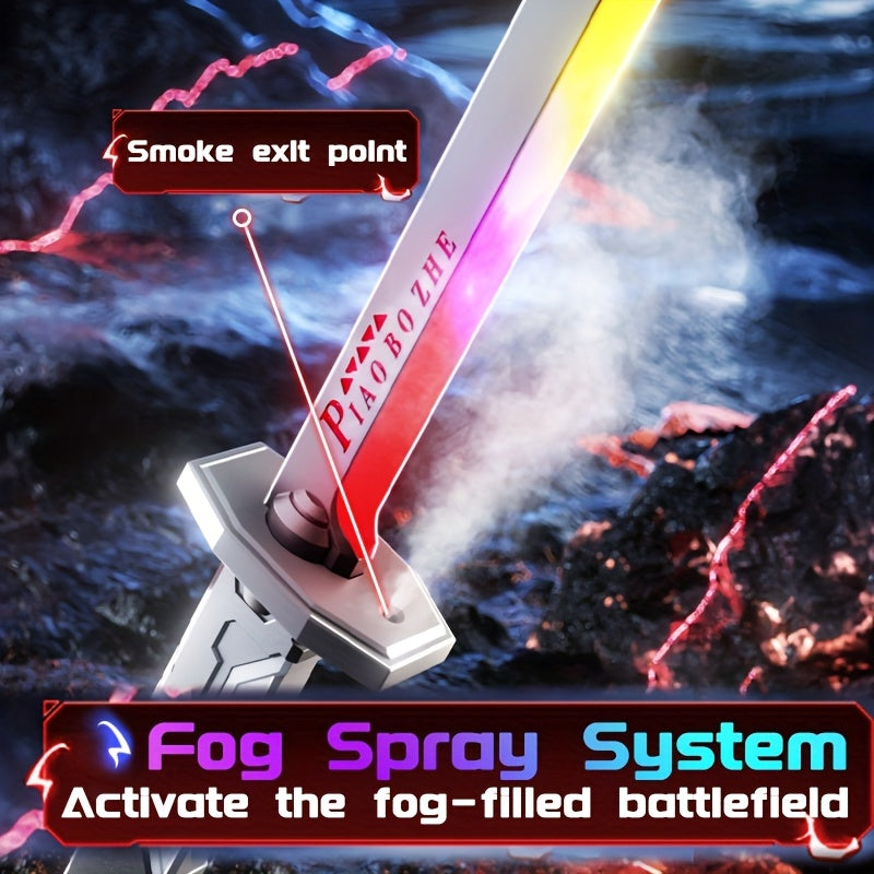LED Katana Sword 31.5" Pro Cosplay Light Saber with Ejecting Spark, Water Mist, Multi-Color LED & Sound Effects – Type-C Rechargeable Role Play Gift for Teens & Adults