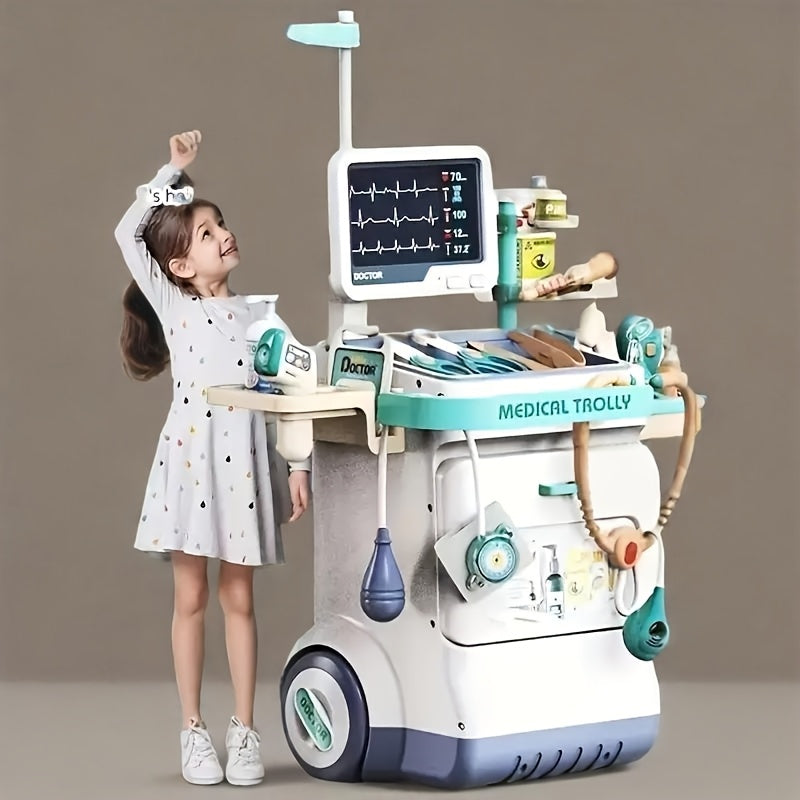 Kids Doctor Kit Pretend Play 26 Piece Medical Toy Set with Sound Effects Stethoscope Thermometer Blood Pressure Meter ABS Safe Role Play Gift for Children Age 3+