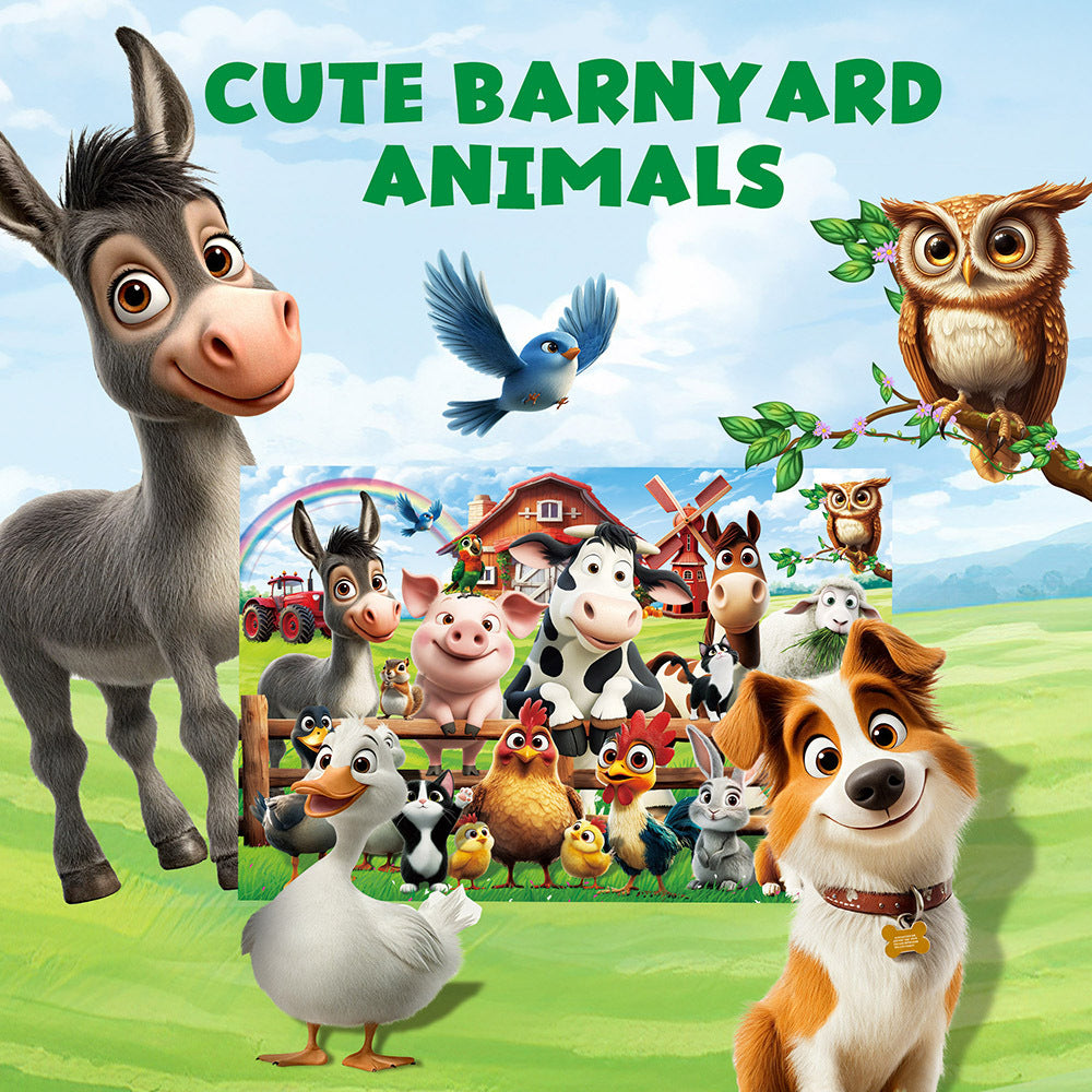 Large Floor Puzzle for Kids Ages 3-6 – Mermaid & Farm Animals Jigsaw Puzzle Set, Preschool Educational Toy for Boys Girls, Best Christmas Birthday Gift