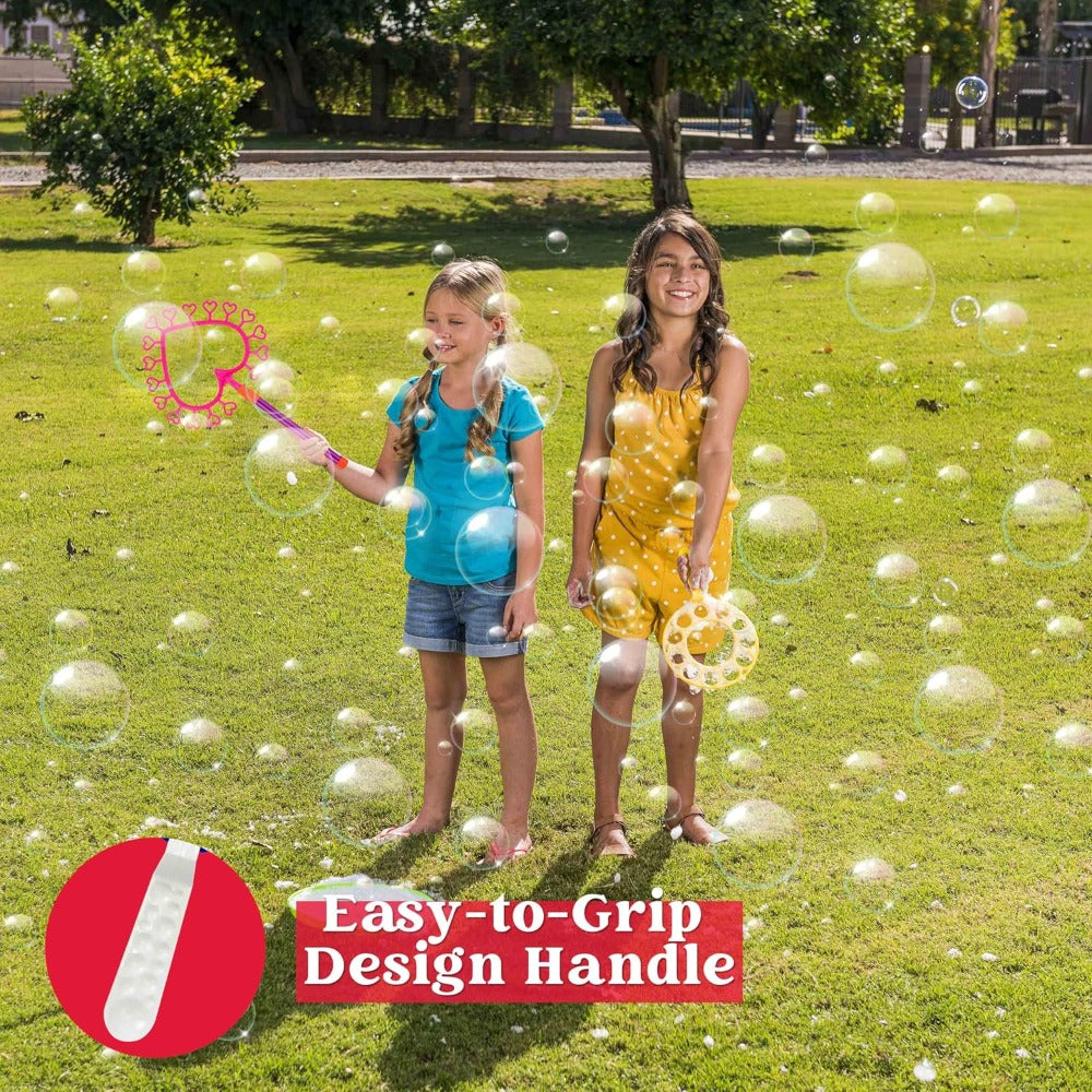 Bubble Wands Set Bulk Pack 30 Pcs - Giant Bubble Blowing Kit for Kids & Adults, Color-Coded Wands with Tray, Non-Toxic, No-Mix Solution-Free