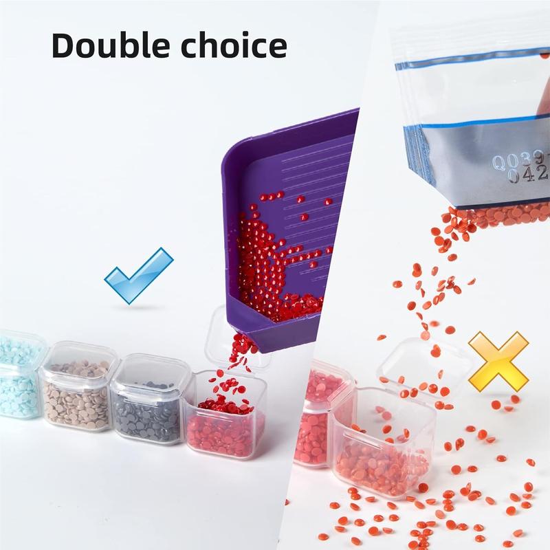 Diamond Painting Tools and Accessories Kit, 46-Piece Craft Set for Adults with 28-Grid Storage Box, Pens, Trays, Tweezers and Ziplock Bags