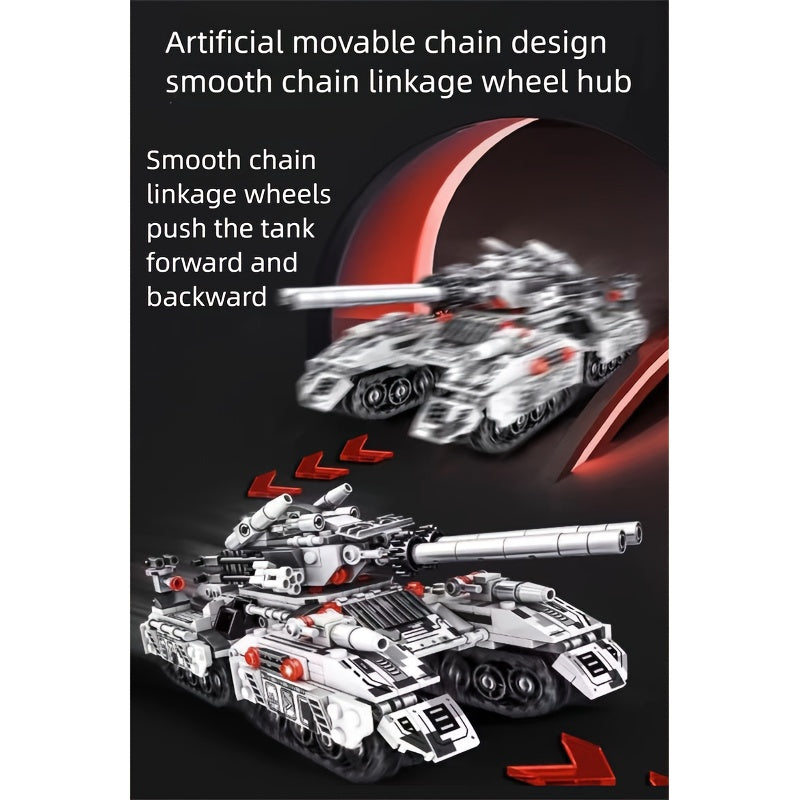 Snow Tank Building Blocks Set 1628pcs 8-in-1 Military Armored Vehicle Model Kit for Adults Teens Ages 14 Plus - Christmas Birthday Gift
