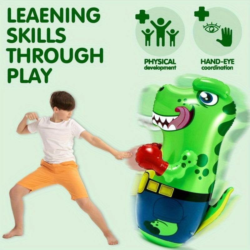 Inflatable Dinosaur Punching Bag for Kids 47 Inch T-Rex Bop Bag Bounce Back Bopper Indoor Outdoor Active Play for Boys Girls Ages 3 Plus - Birthday Gift