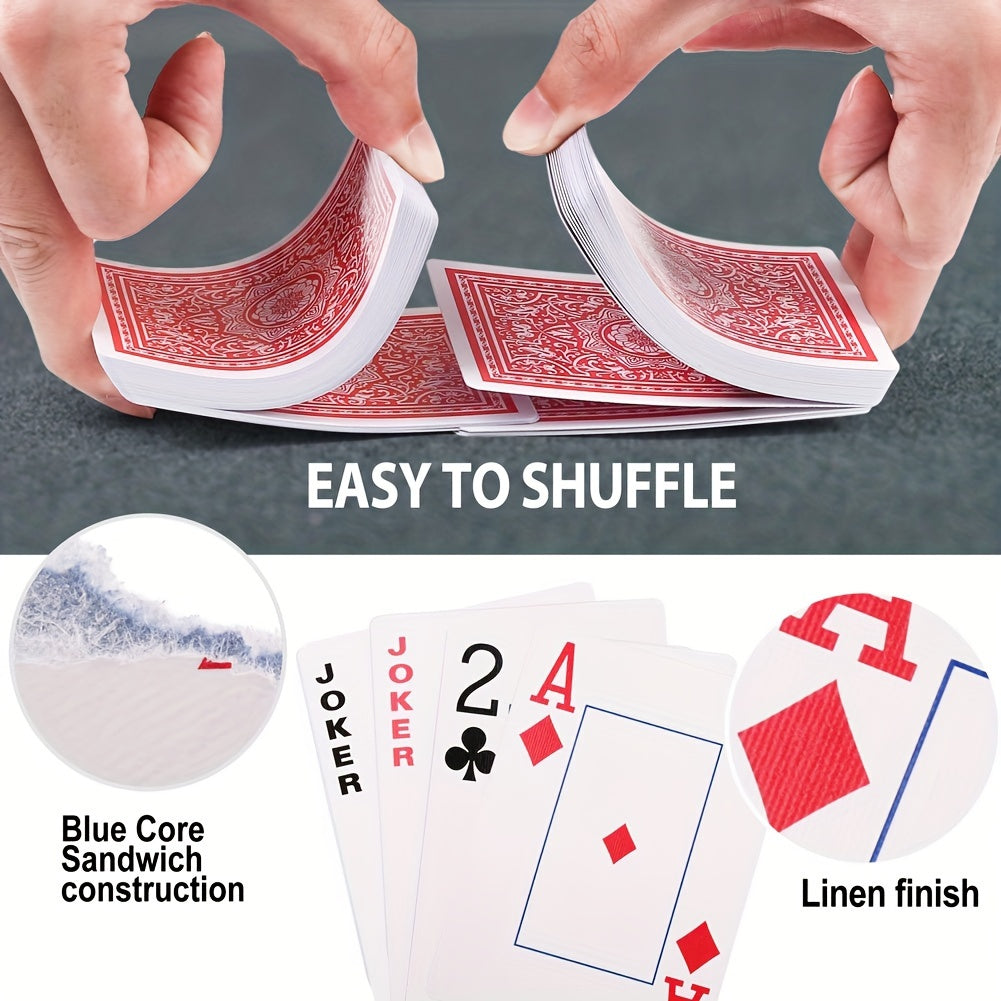 Jumbo Index Playing Cards 12 Decks Large Print Poker Size for Texas Holdem Blackjack Euchre Rummy 6 Red 6 Black Bulk Card Set Party Game Night Gift