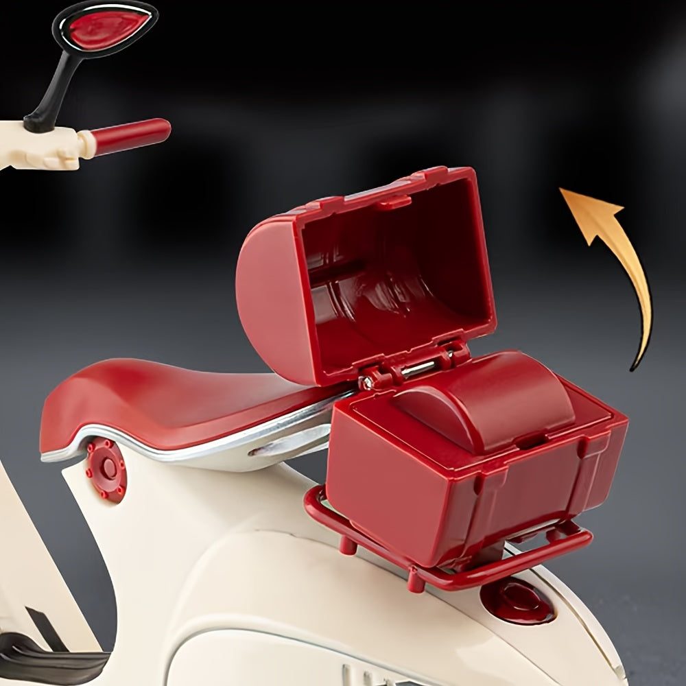1:12 Scale Ladies Scooter Motorcycle Die-Cast Model – Exhibition-Grade Zinc Alloy Static Display with Highly Detailed Finish, Desktop Decoration, Birthday New Year Gift for Model Enthusiasts